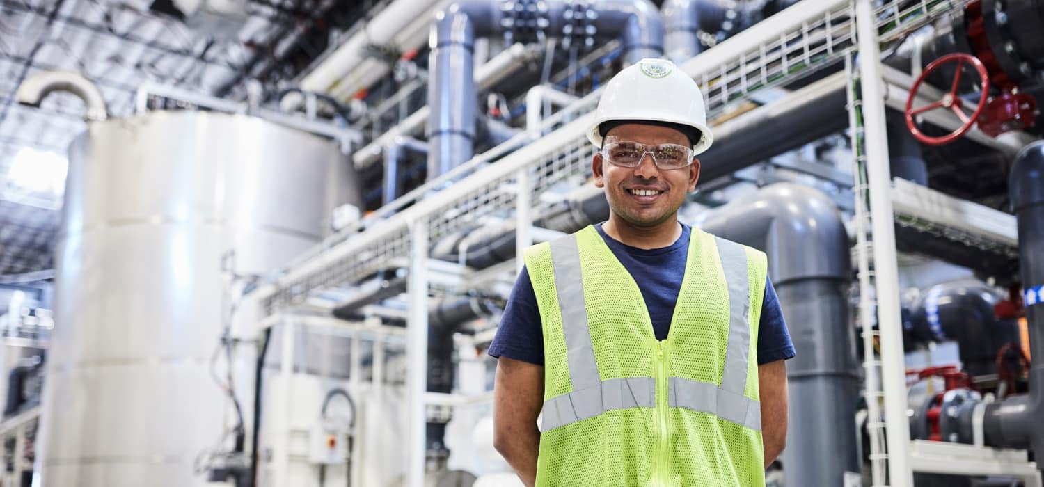 Plenty technician at the vertical farm facility